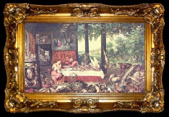 framed  Jan Brueghel Der Geschmackssinn, ta009-2
